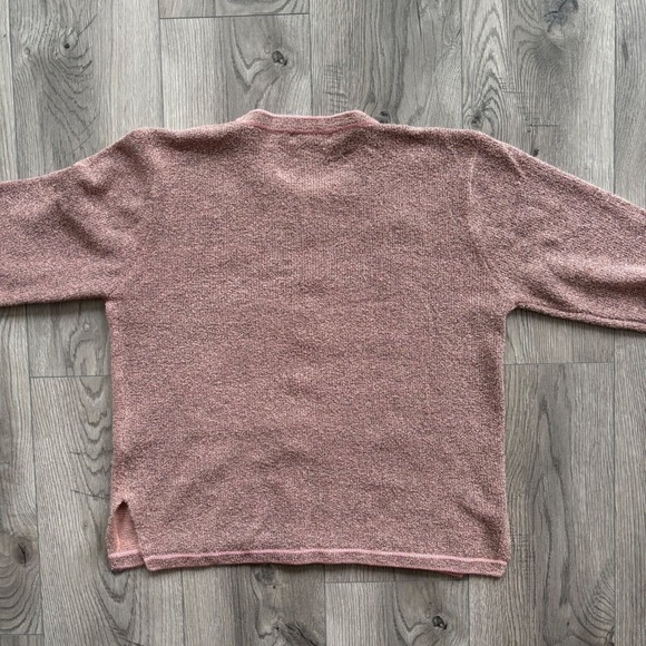 Vintage Pink Embroidered Knit Sweater Size L Floral Cottagecore grandmacore - Picture 5 of 8